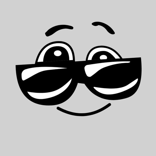 Red hoodie with fun character wearing glasses