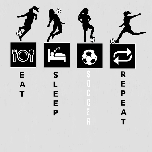 Soccer eat, sleep, repeat t-shirt for youth to teen players