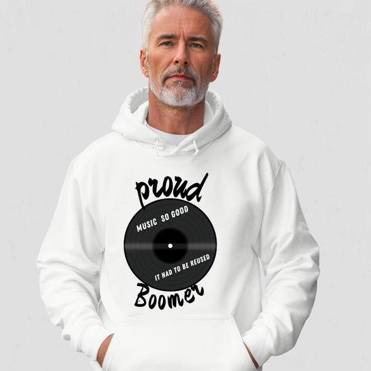 Retro Vinyl Record Hoodie – Proud Boomer