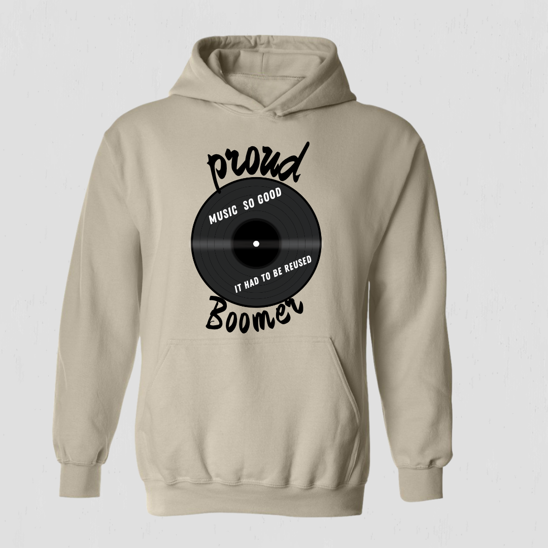 Retro Vinyl Record Hoodie – Proud Boomer