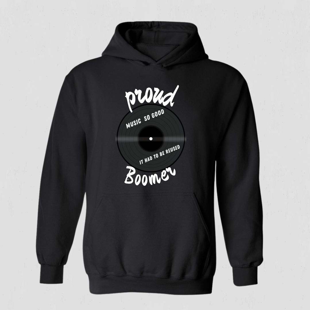 Retro Vinyl Record Hoodie – Proud Boomer