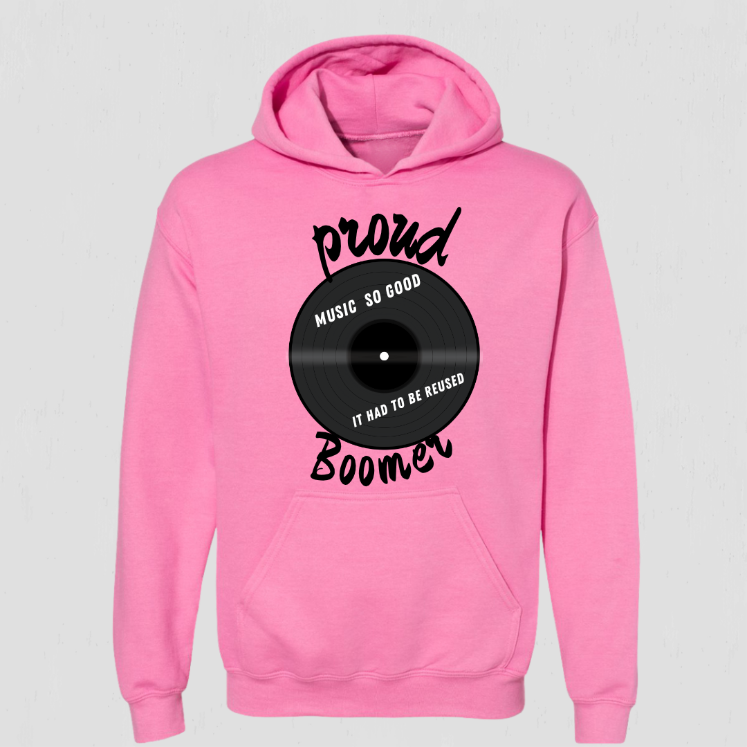 Retro Vinyl Record Hoodie – Proud Boomer