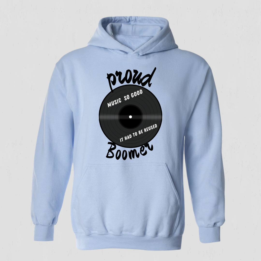 Retro Vinyl Record Hoodie – Proud Boomer