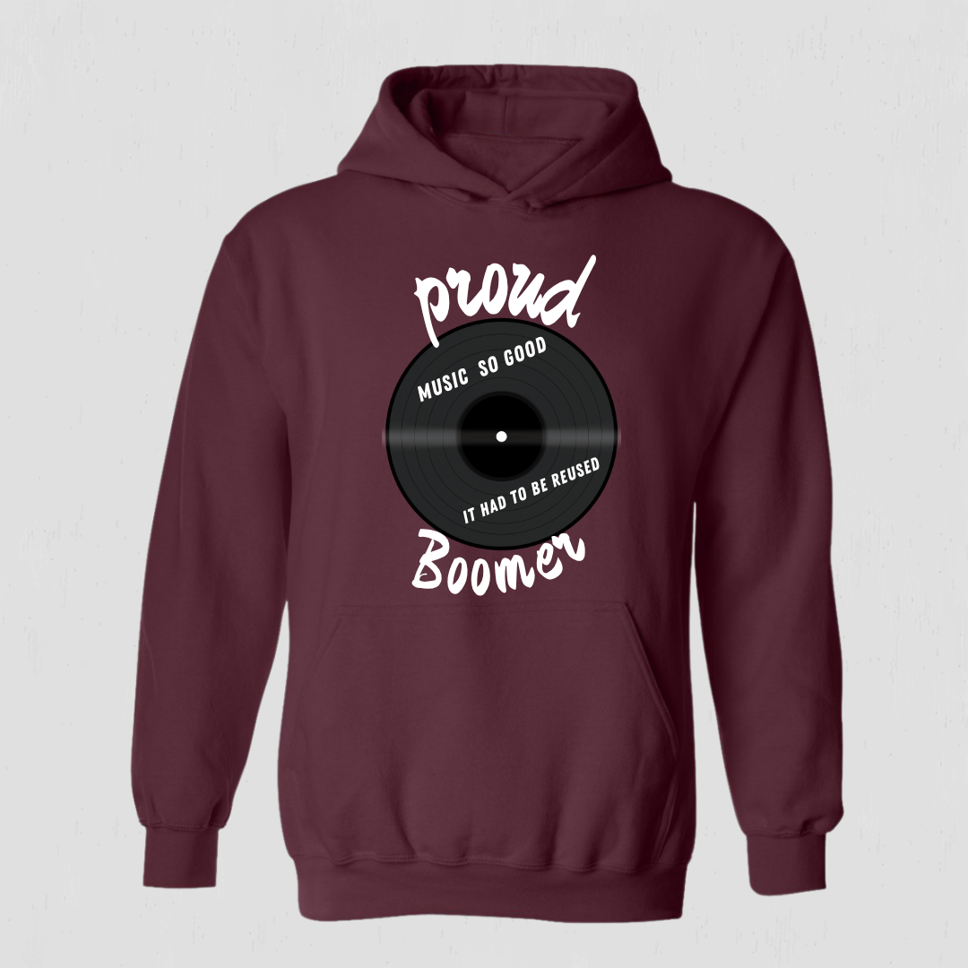 Retro Vinyl Record Hoodie – Proud Boomer