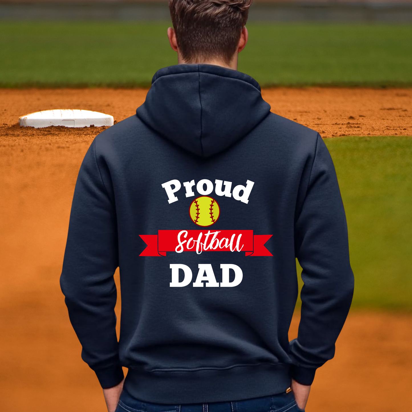 Proud Dad Softball  Hoodie