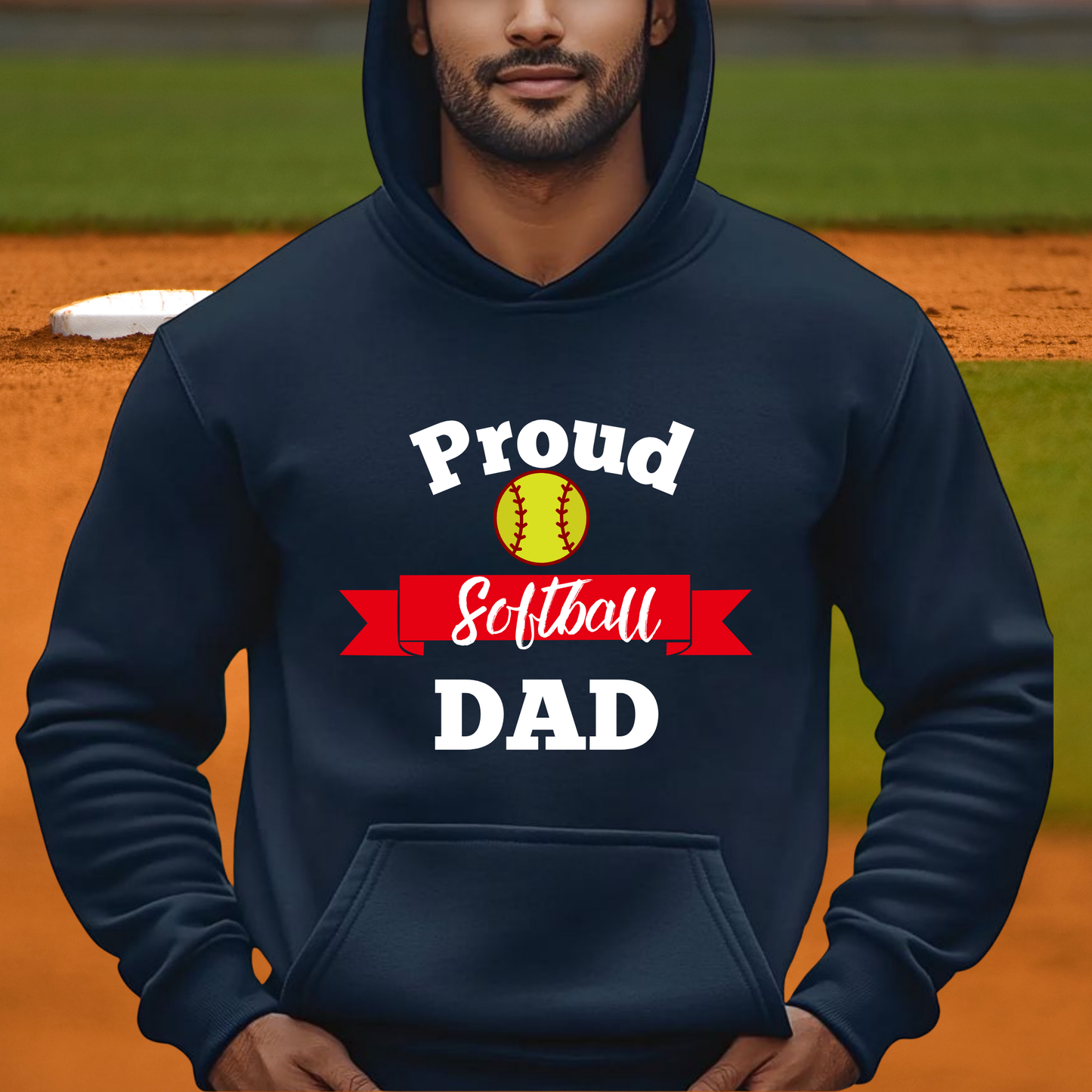 Proud Dad Softball  Hoodie