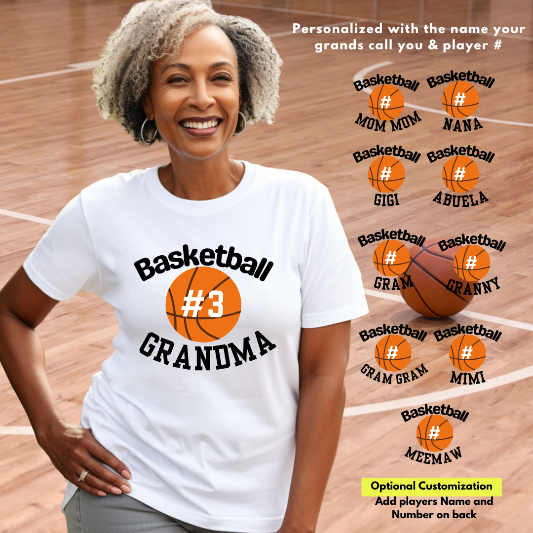 Basketball T-shirt for Grandma, Nana, GiGI, Abuela